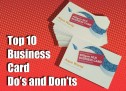 Top 10 Business card do’s and don’ts